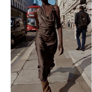 Zara Chocolate Backless Dress